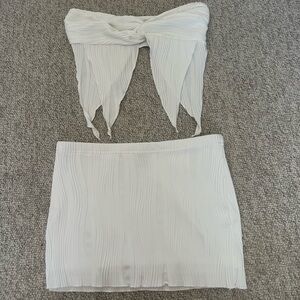 shein two piece white set